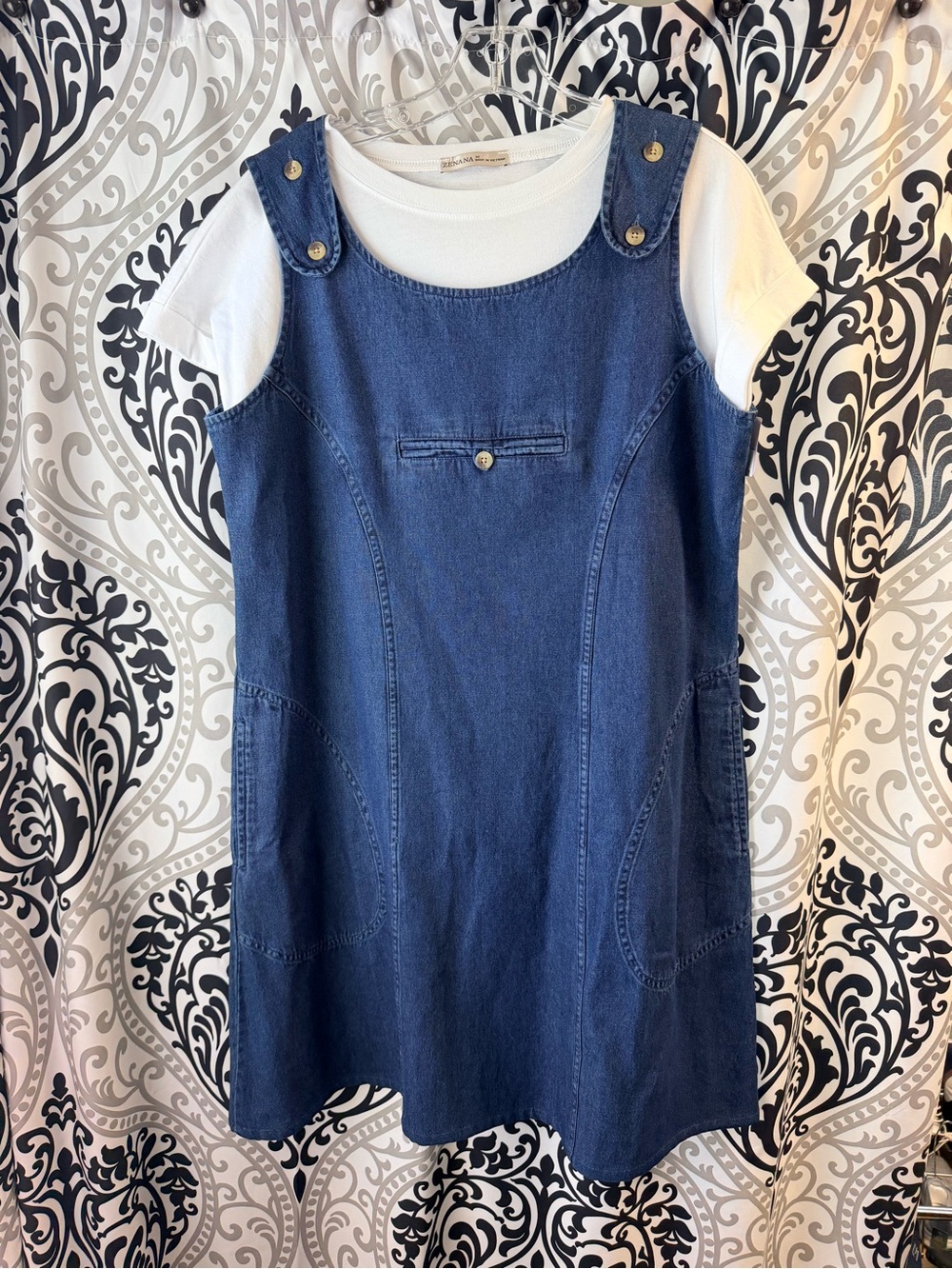 Denim Pinafore Jumper Dress